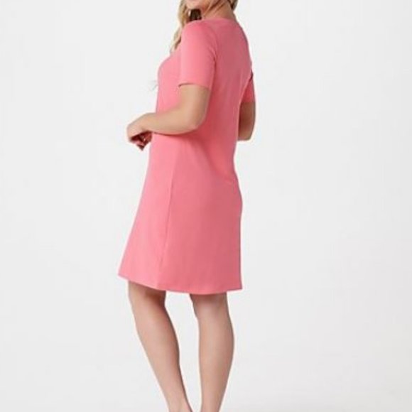 Denim & Co French Terry Short-Sleeve Dress 5189 - Picture 2 of 4